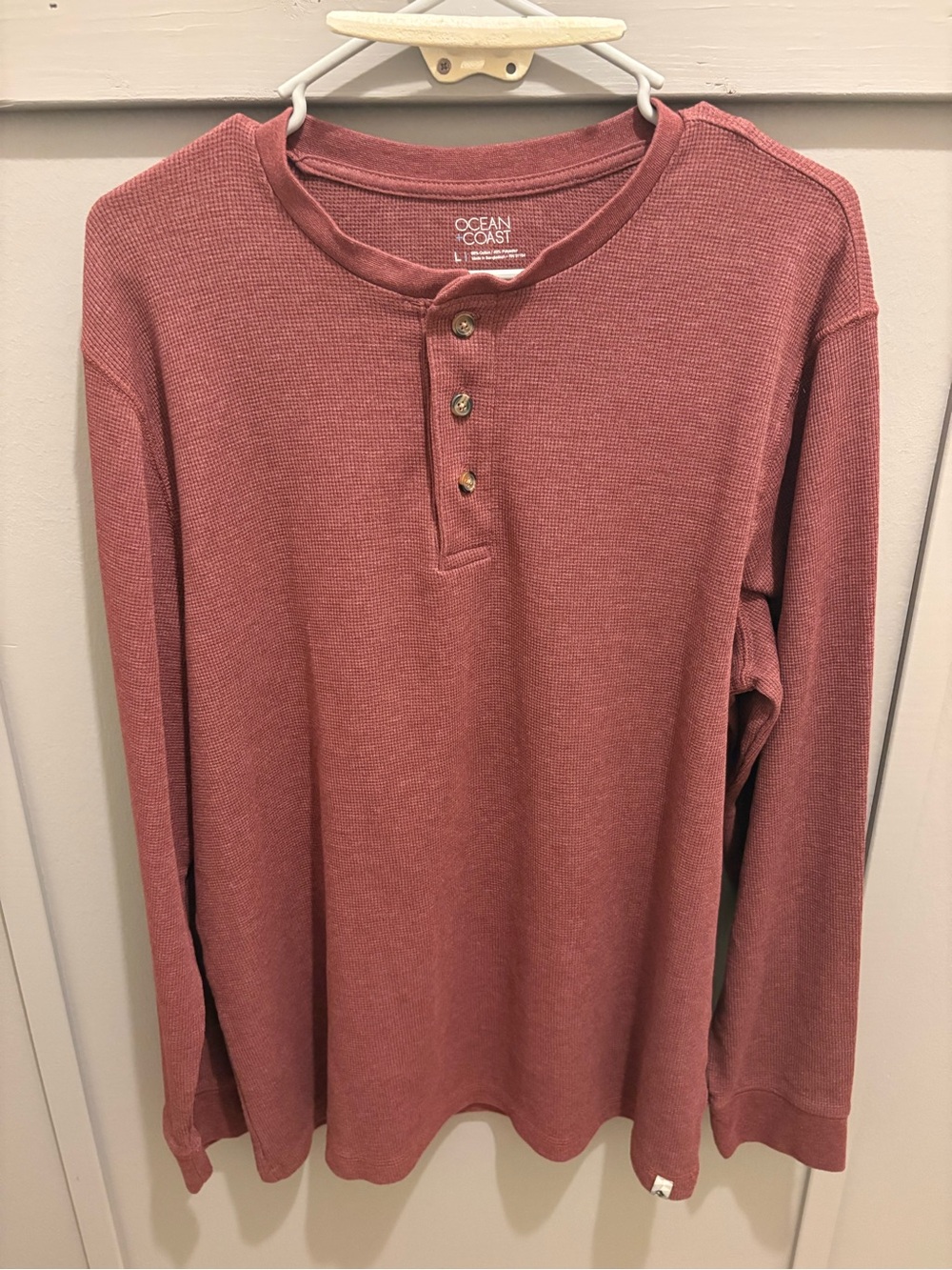 Ocean + Coast Dusty Rose Long-Sleeve Henley